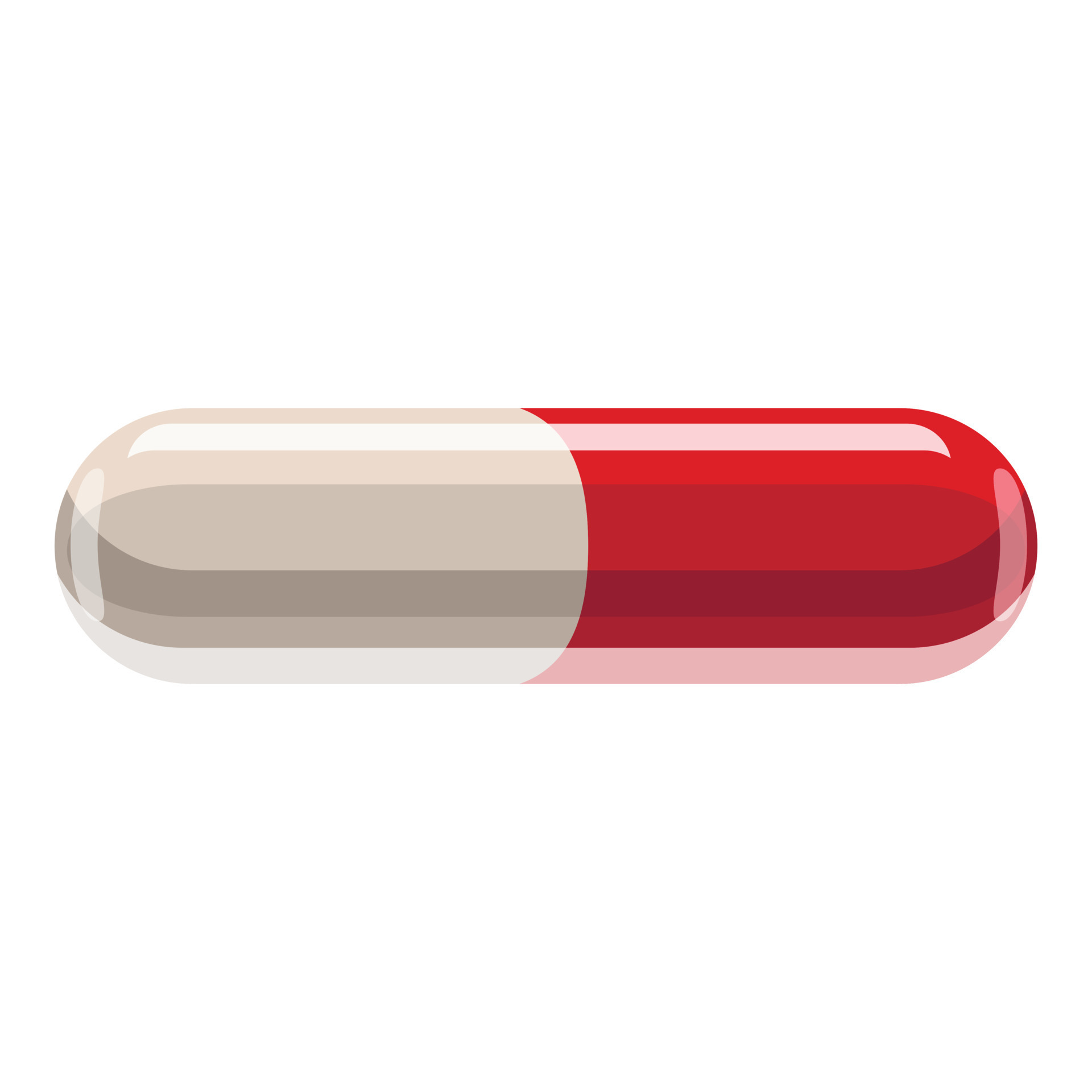 Red and white capsule pill icon, style 15070991 Vector Vecteezy