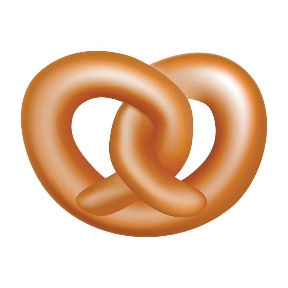 icono de pretzel, estilo realista vector