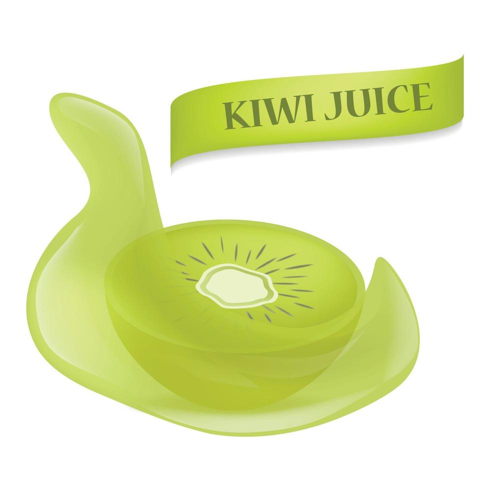 fresco de maqueta de jugo de kiwi, estilo realista vector