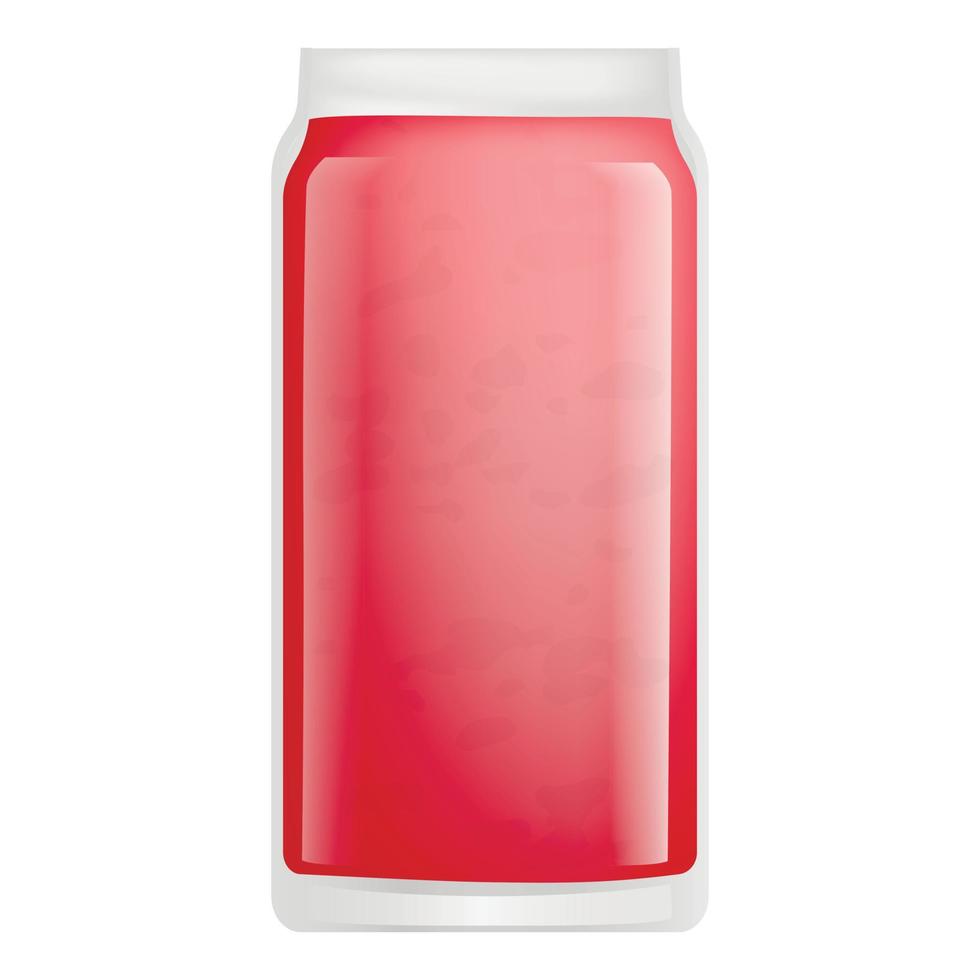 Strawberry smoothie icon, realistic style vector