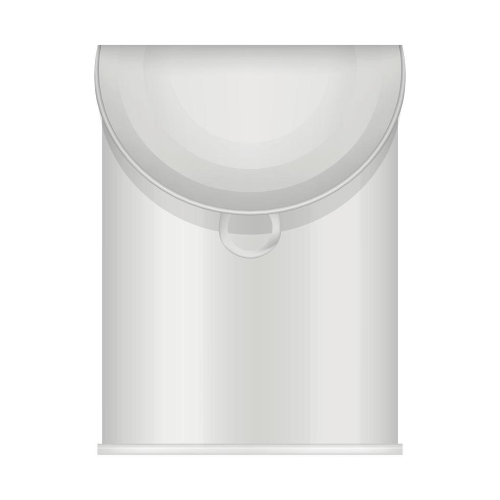 Open tin can of food mockup, realistic style vector