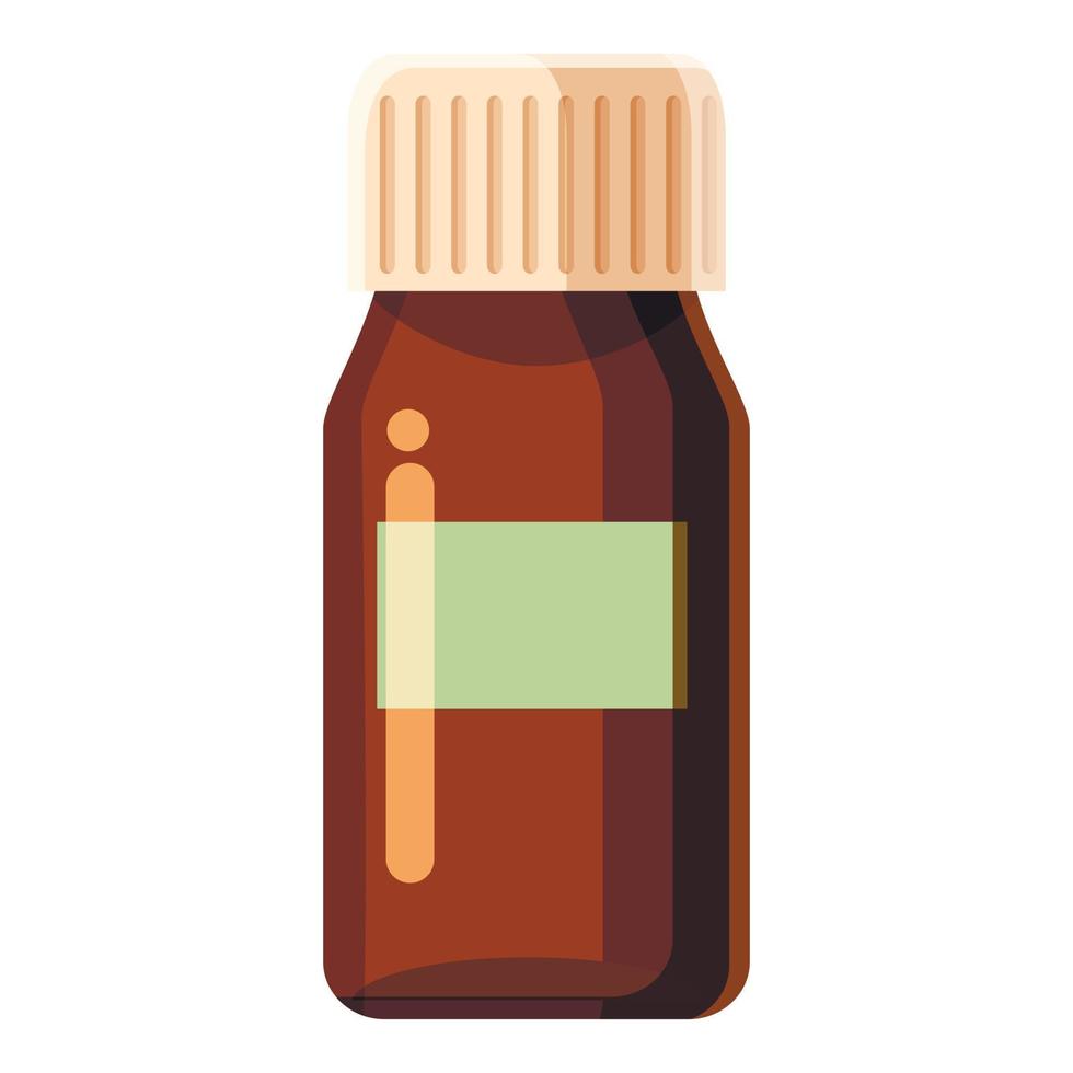 Medicine bottle icon, cartoon style vector