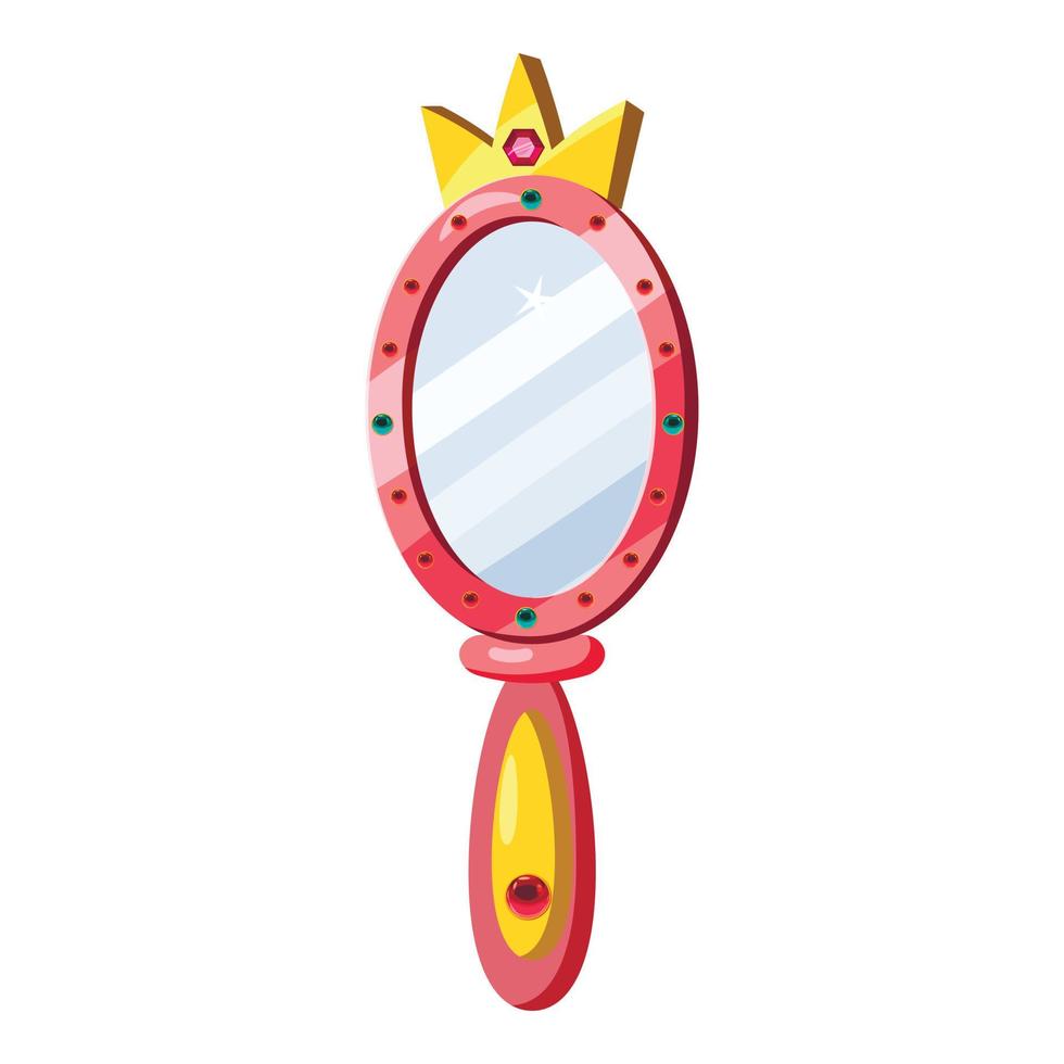 Princess mirror icon, cartoon style vector