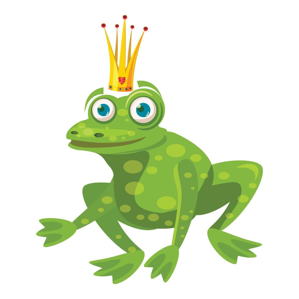 Princess frog icon, cartoon style 15071048 Vector Art at Vecteezy