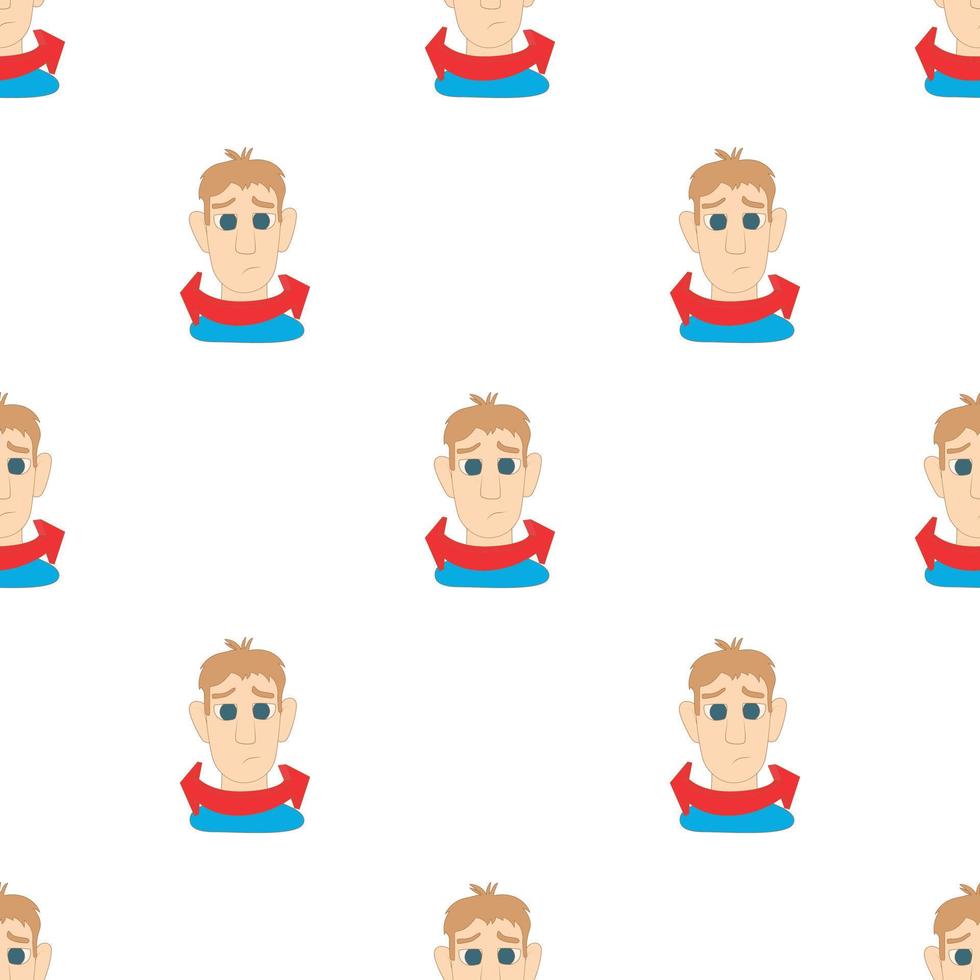 Man saying no with his head pattern seamless vector