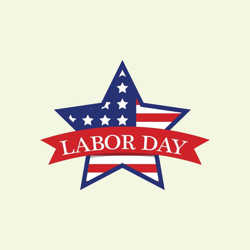 Usa labor day logo, flat style vector