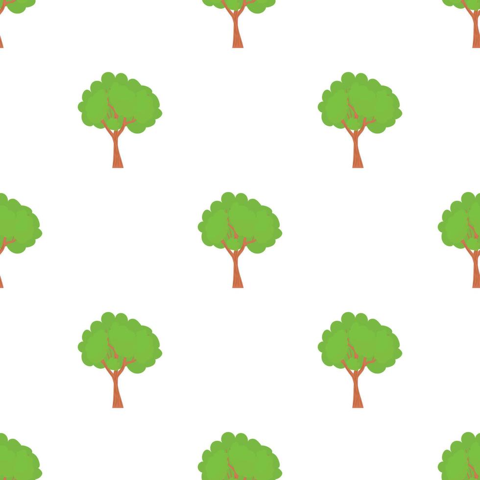 Green tree with a rounded crown pattern seamless vector