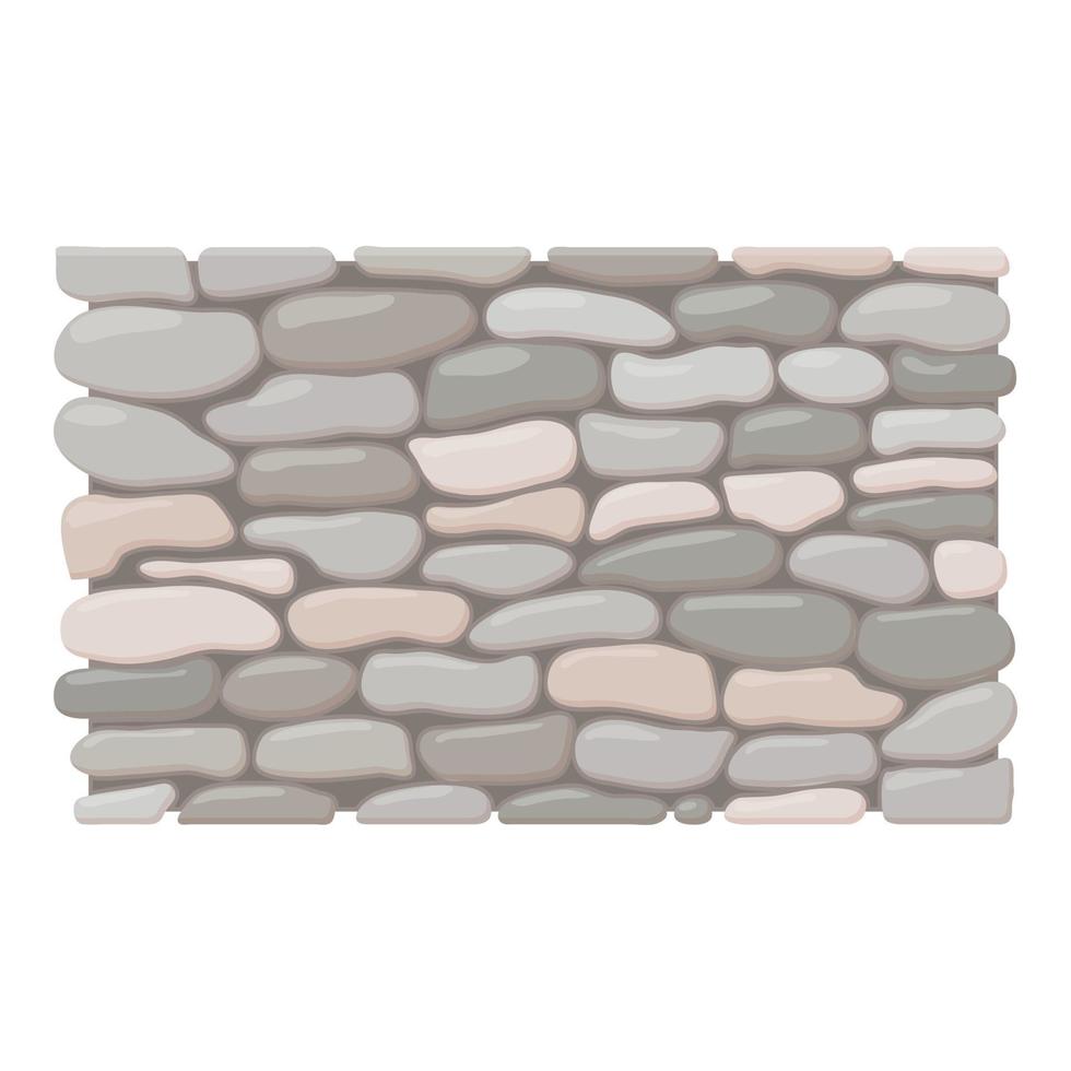 Stone fence icon, cartoon style vector