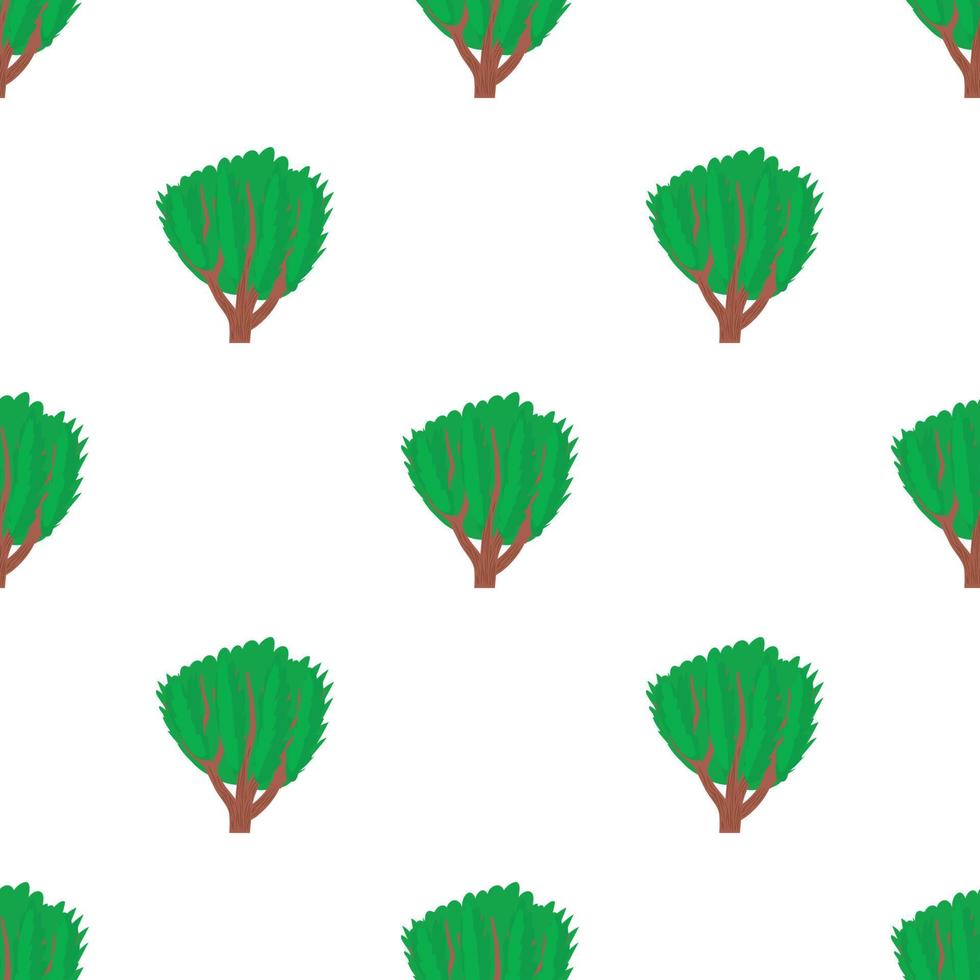 Tree with green leaves pattern seamless vector