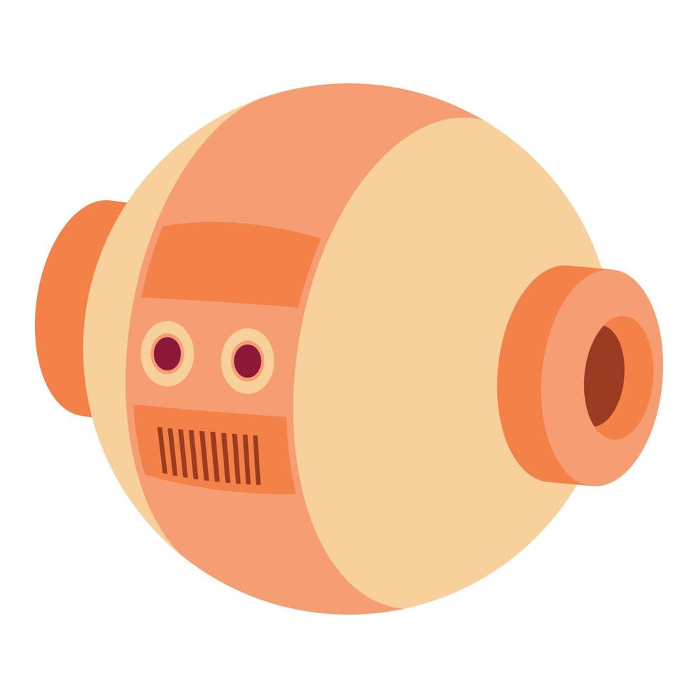 icono de bola robótica, estilo de dibujos animados vector