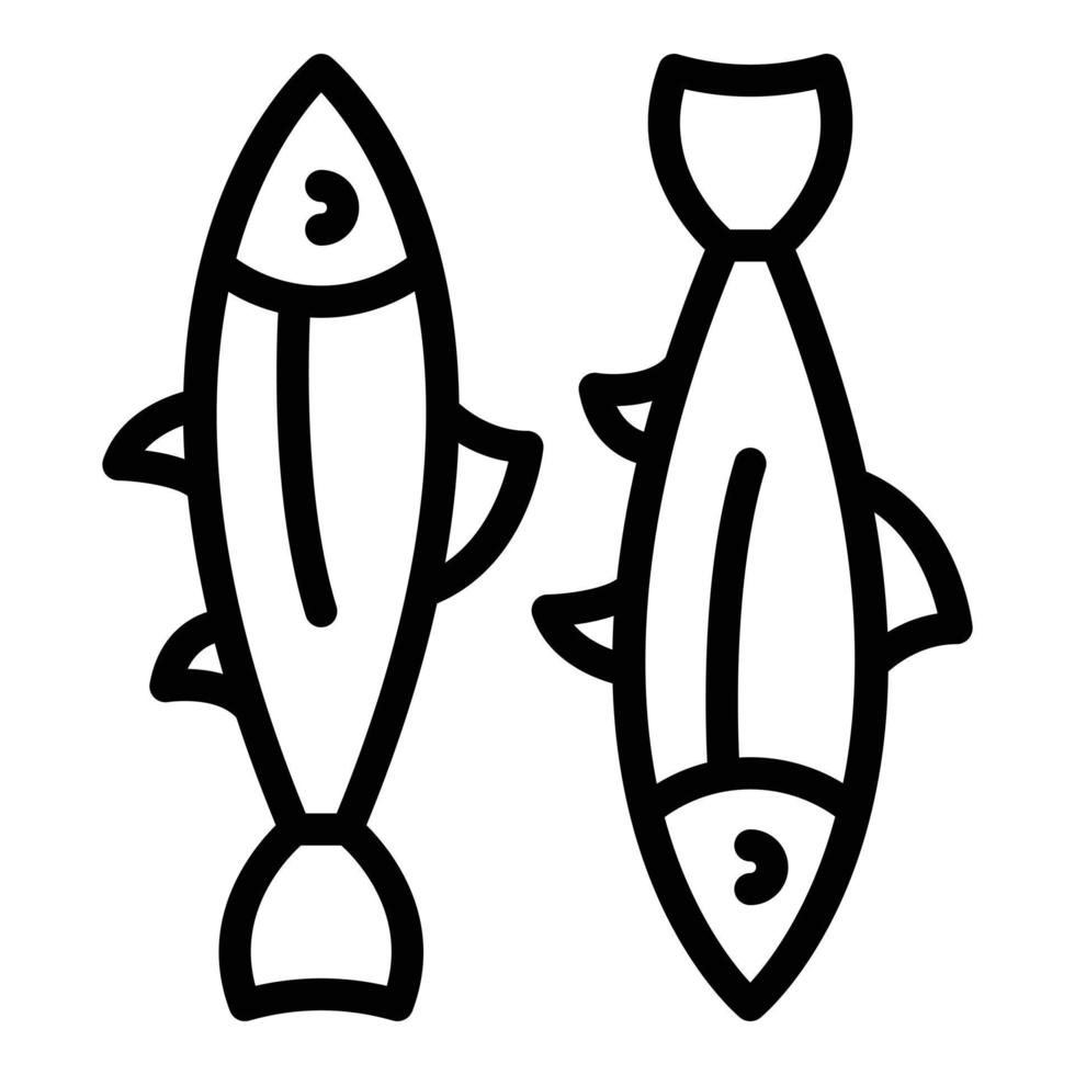 Can fish icon outline vector. Oil food vector