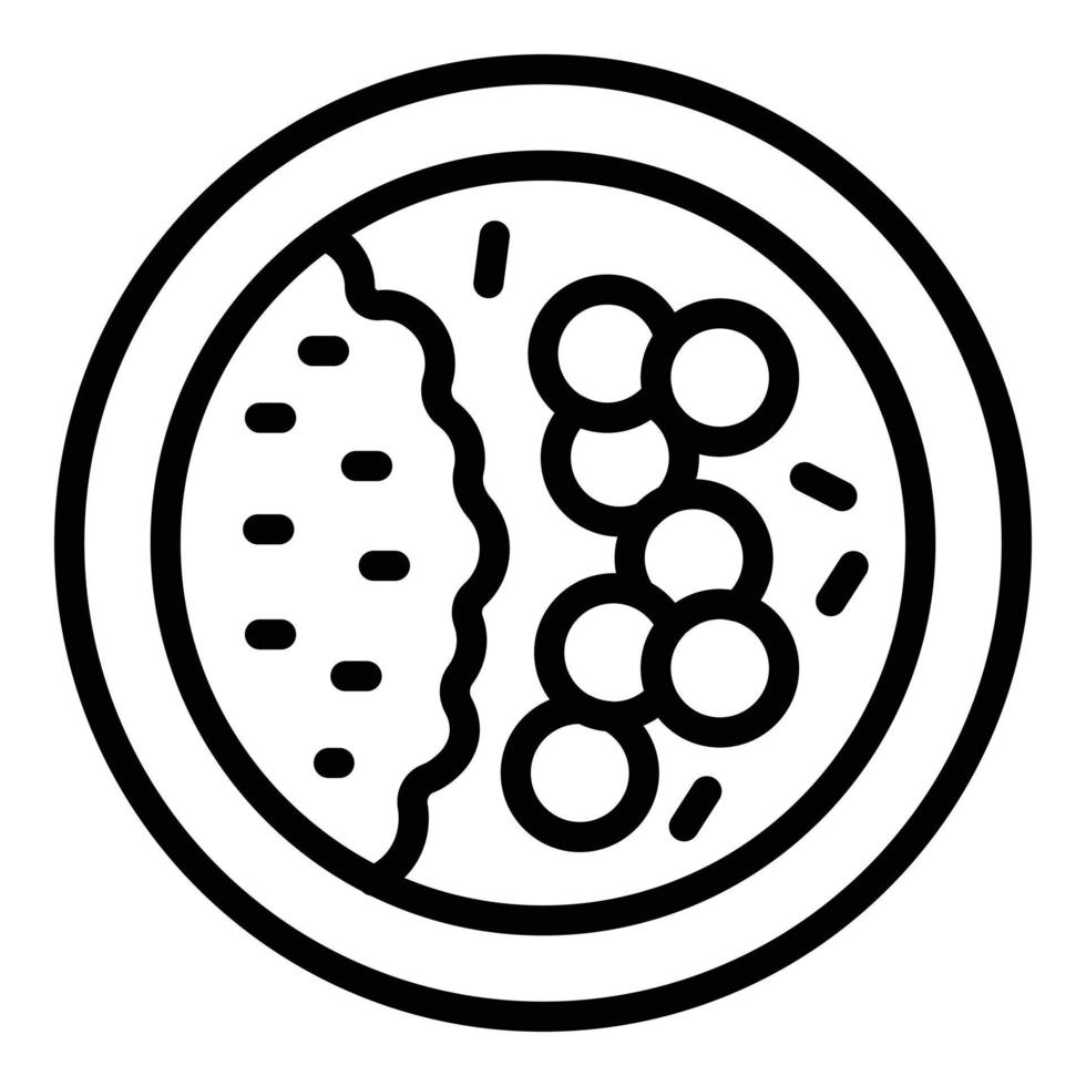 Rice meat menu icon outline vector. Asian roll vector