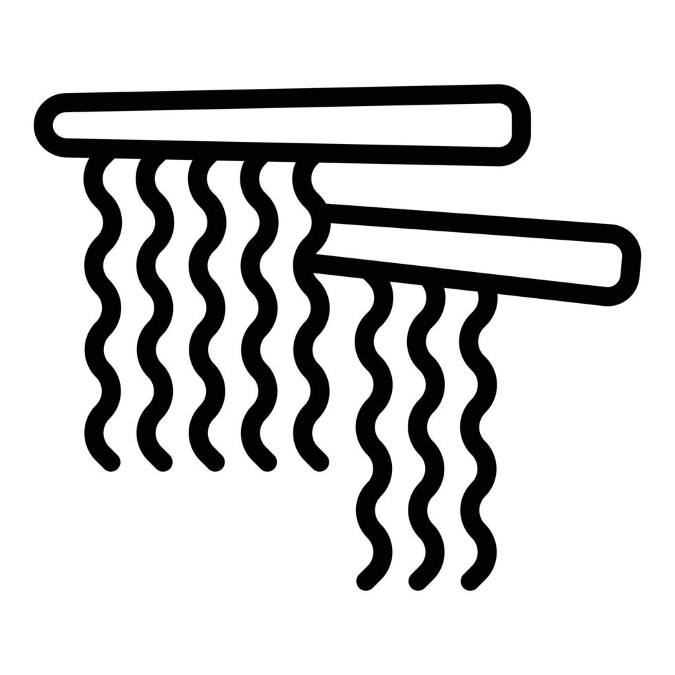 vector de contorno de icono de palitos de fideos. menú de cocina