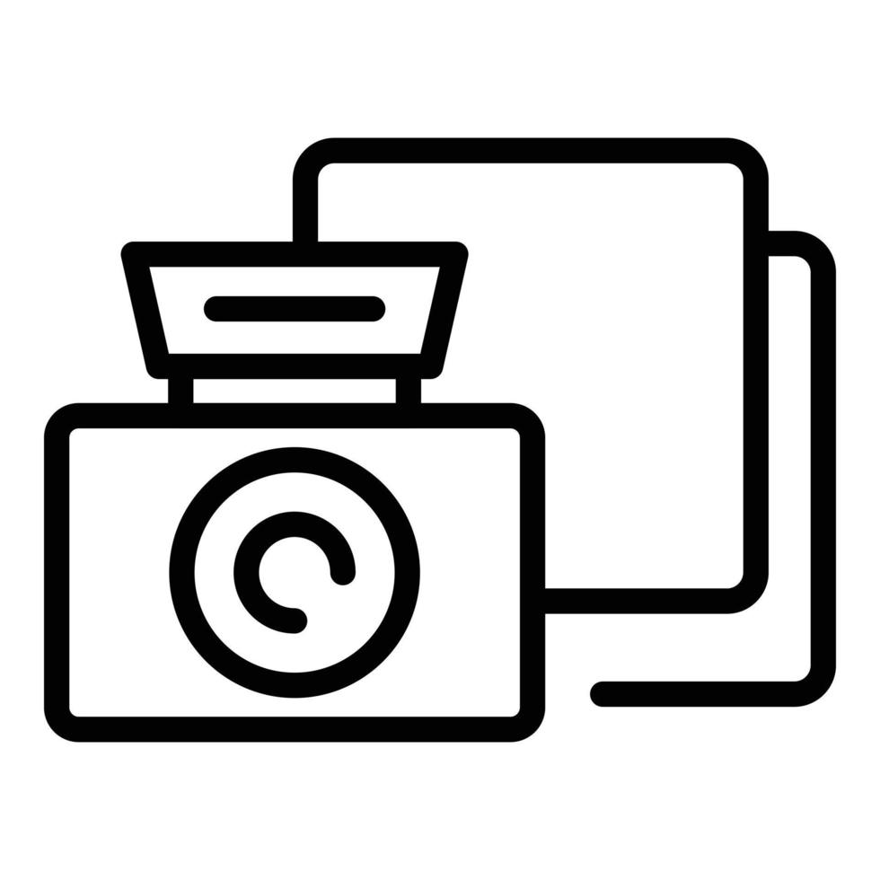 Camera mobile icon outline vector. Image zoom vector