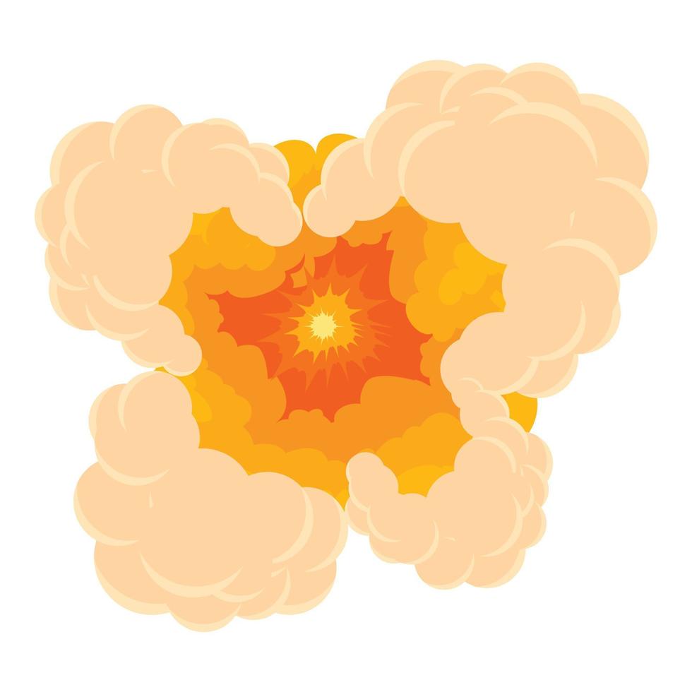 Cloudy explosion icon, cartoon style vector