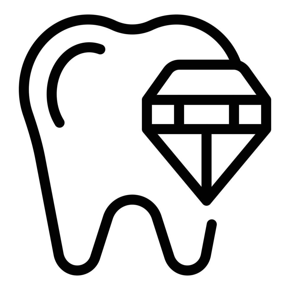 Diamont tooth icon outline vector. Diamond gem vector