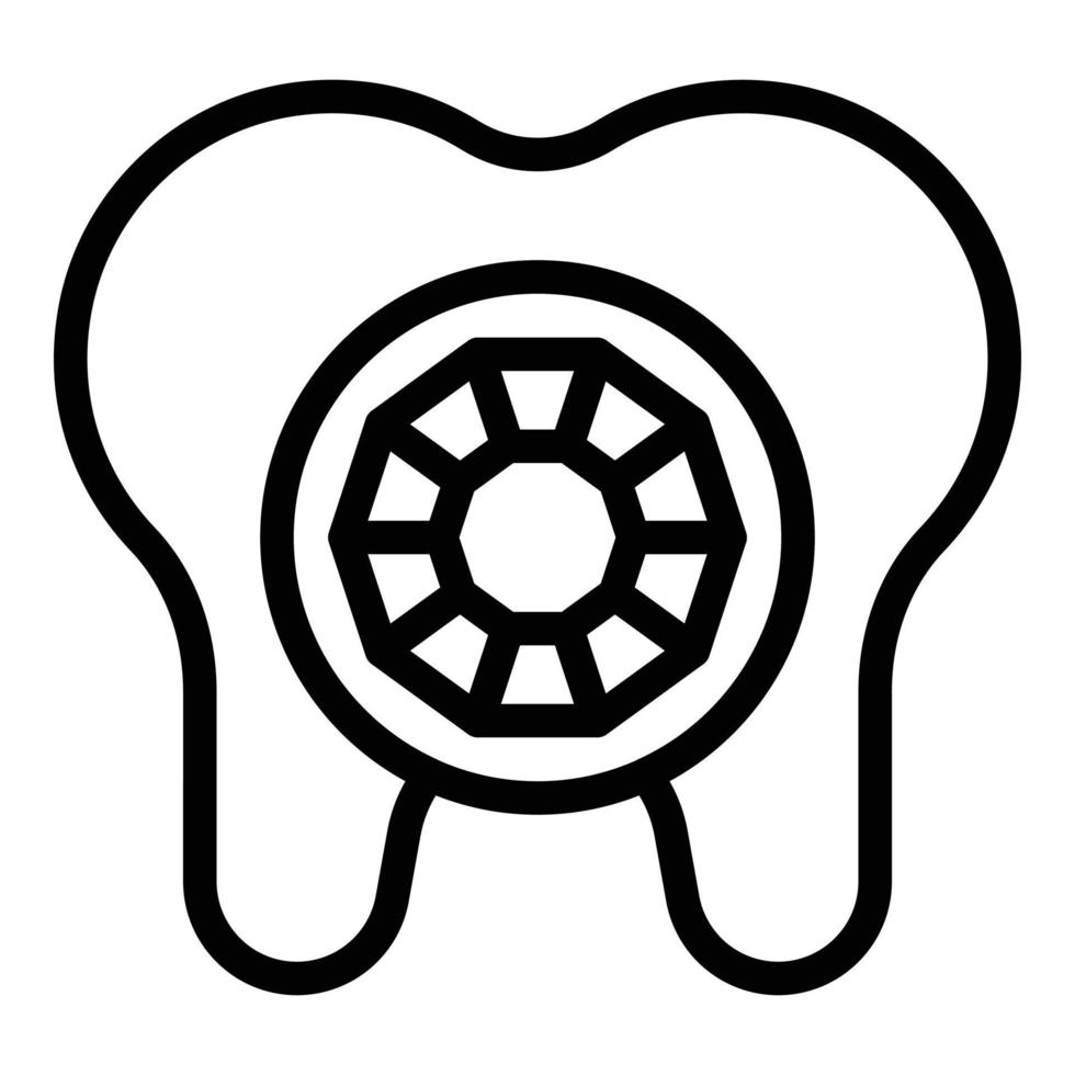 Tooth gems icon outline vector. Gem diamond vector