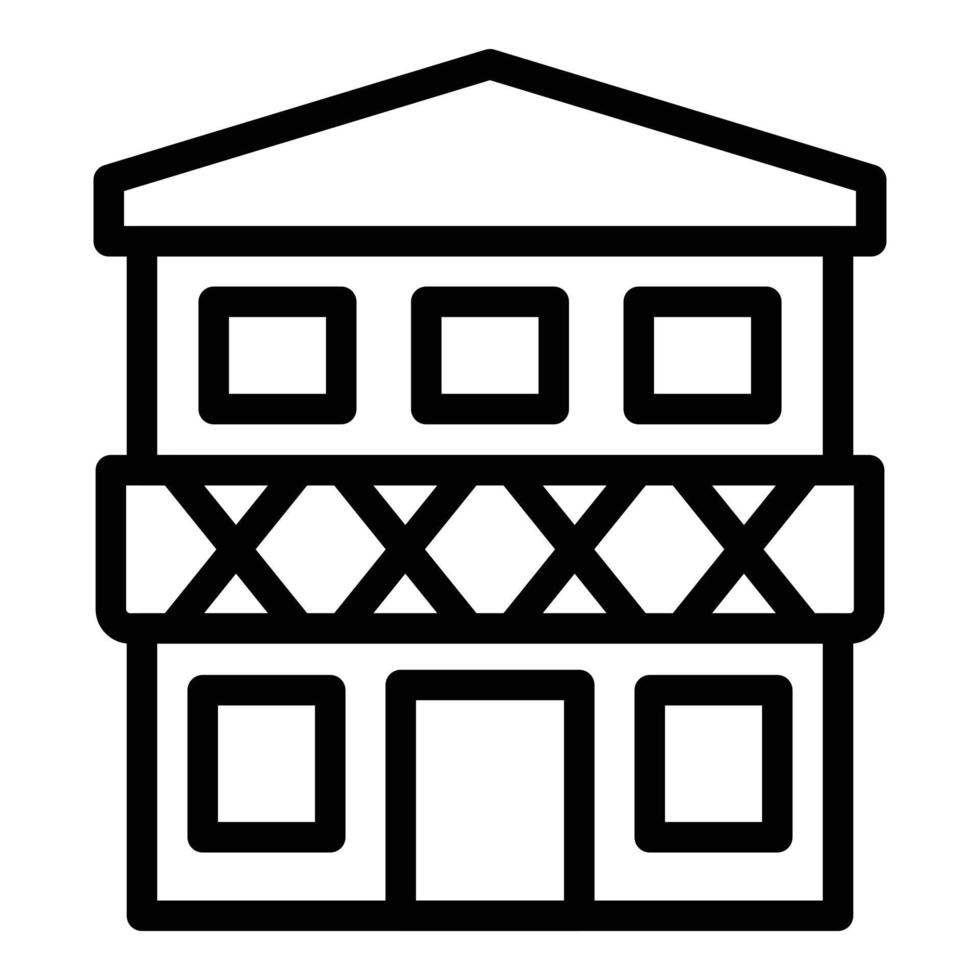 Bavaria house icon outline vector. Bavarian building vector