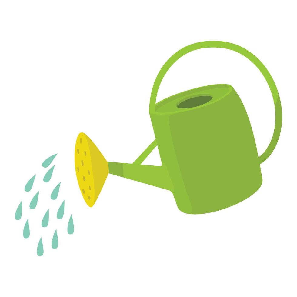 Watering can icon, cartoon style vector