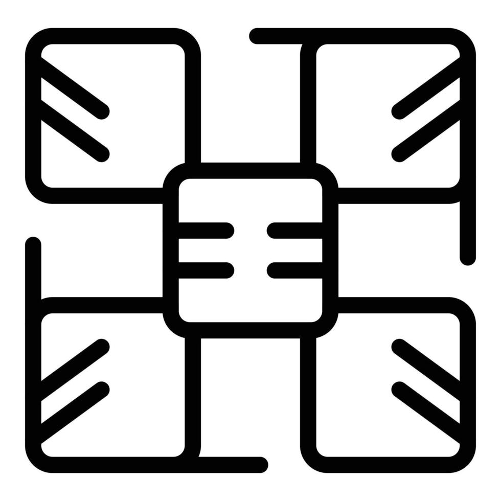 Chess board icon outline vector. Online game vector