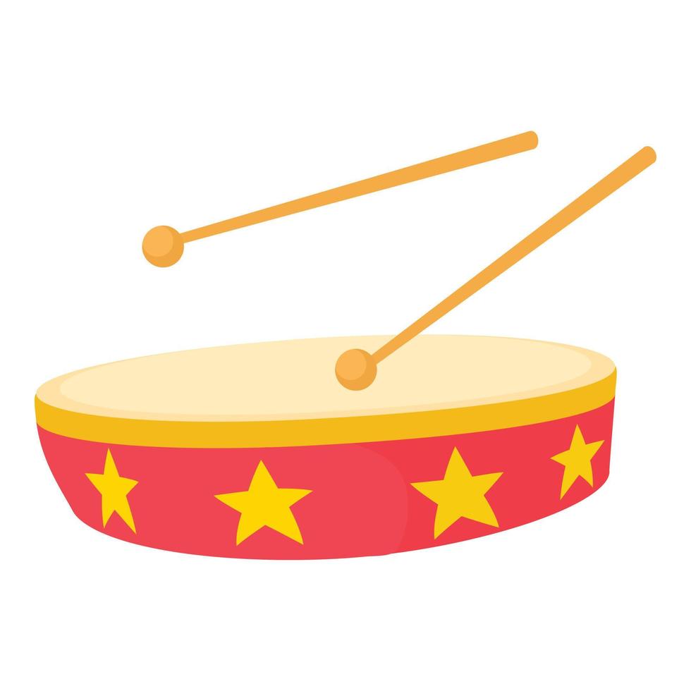 Drum icon, cartoon style vector