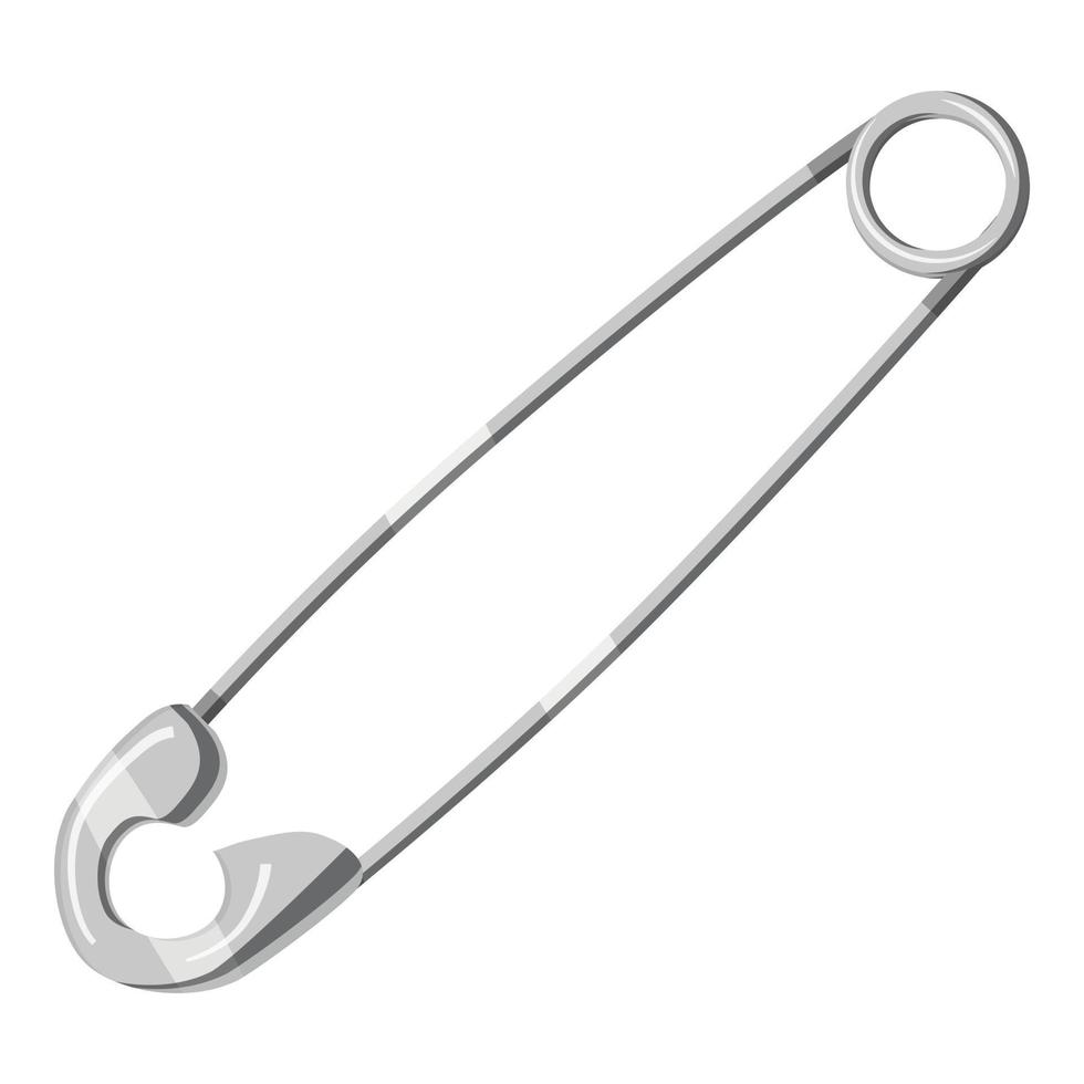 Pin icon, cartoon style vector