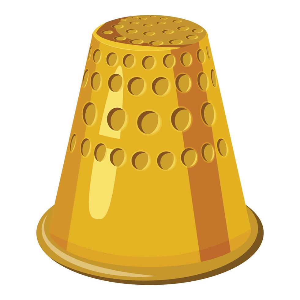 Thimble icon, cartoon style vector