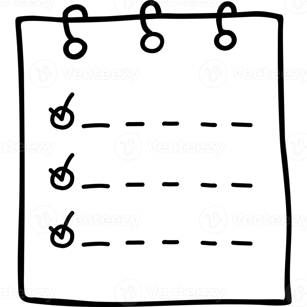 Notizpapier. To-Do-Planer. handgezeichnetes Gekritzel png