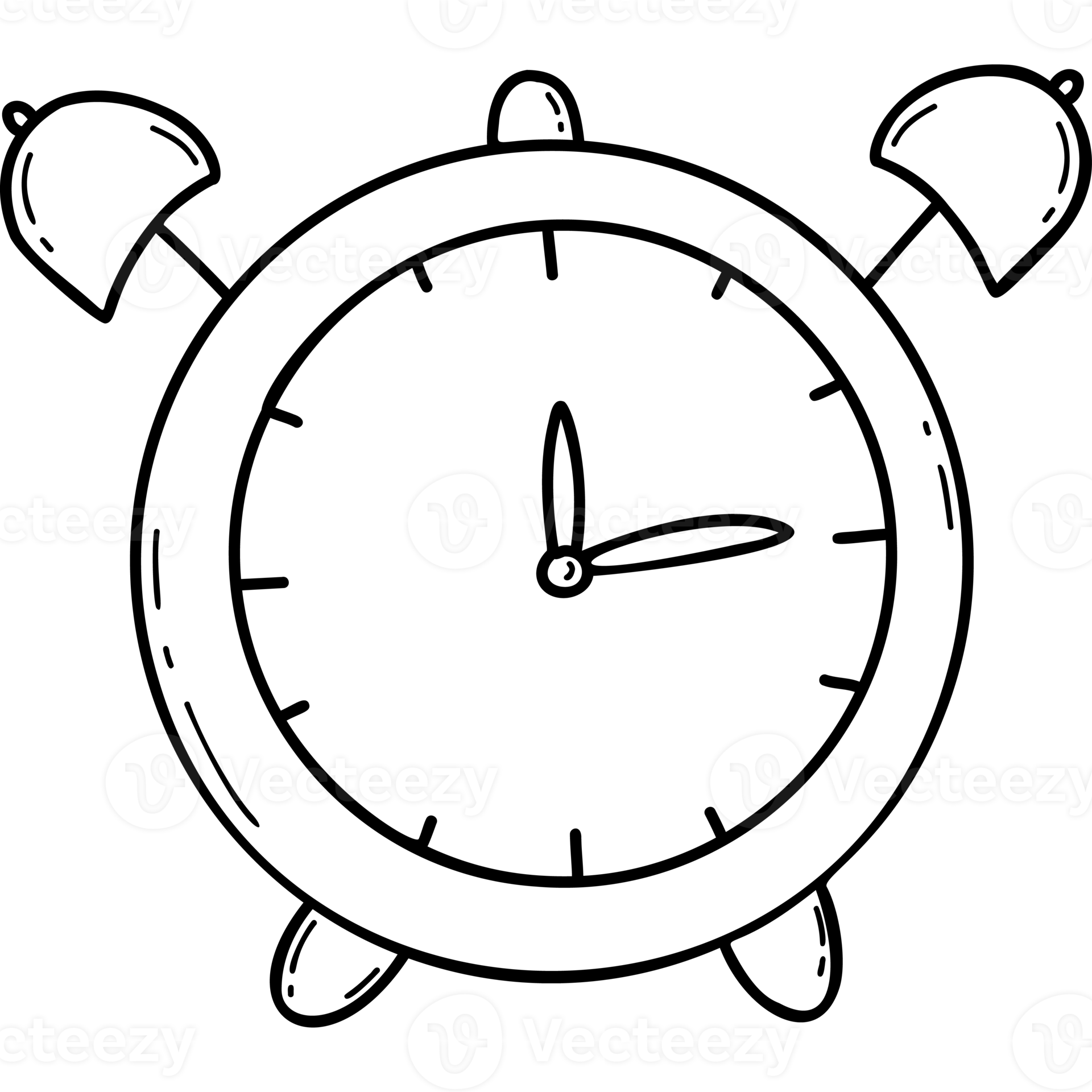 Table clock alarm clock. Linear doodle 15071482 PNG