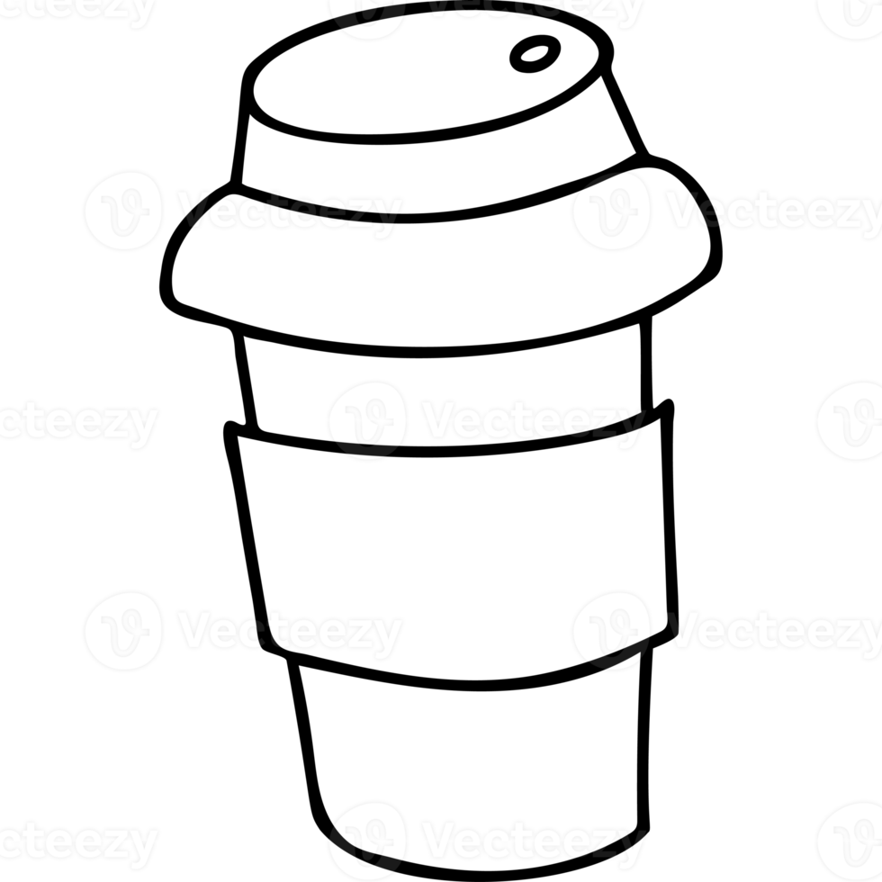 Coffee paper cup. line drawing 15071488 PNG