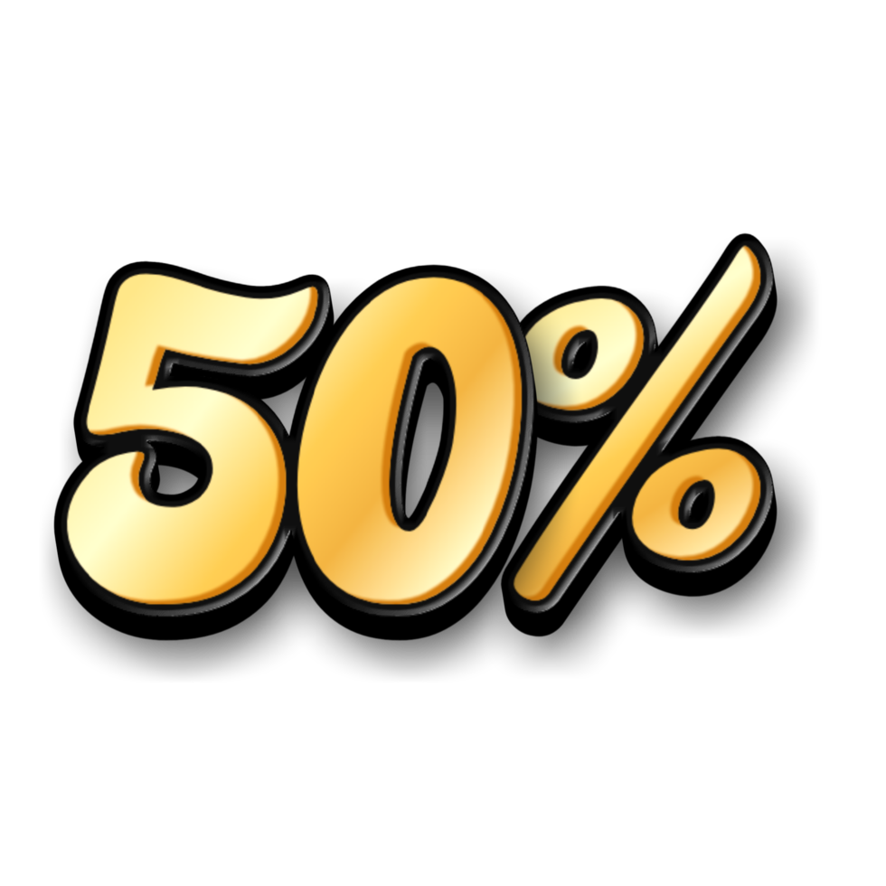 discount 3D text for sells and promotion png