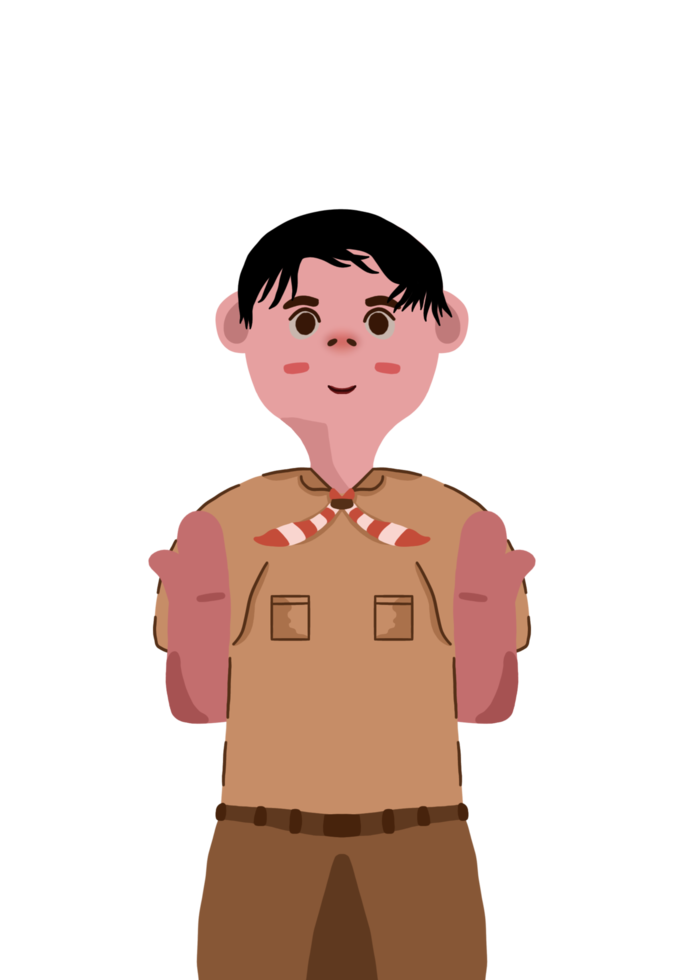 Boy Student Wear Scout Clothes png