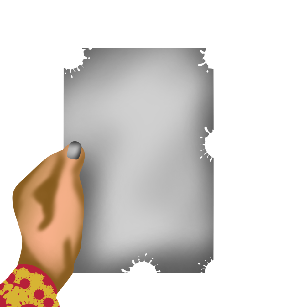 Hand hält Papier png