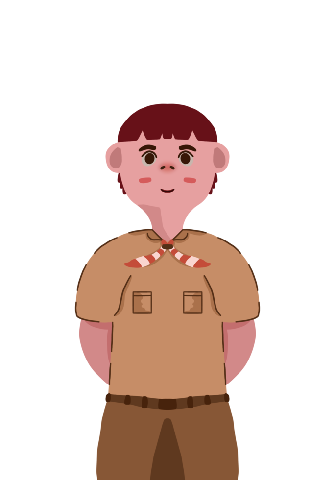 Boy Student Wear Scout Clothes png