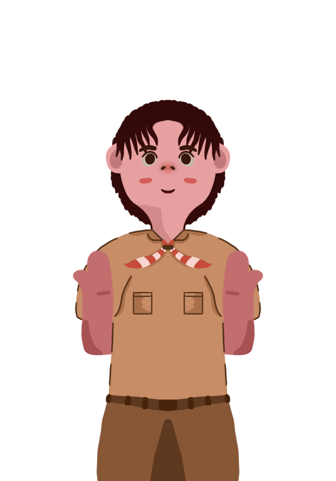 Boy Student Wear Scout Clothes png