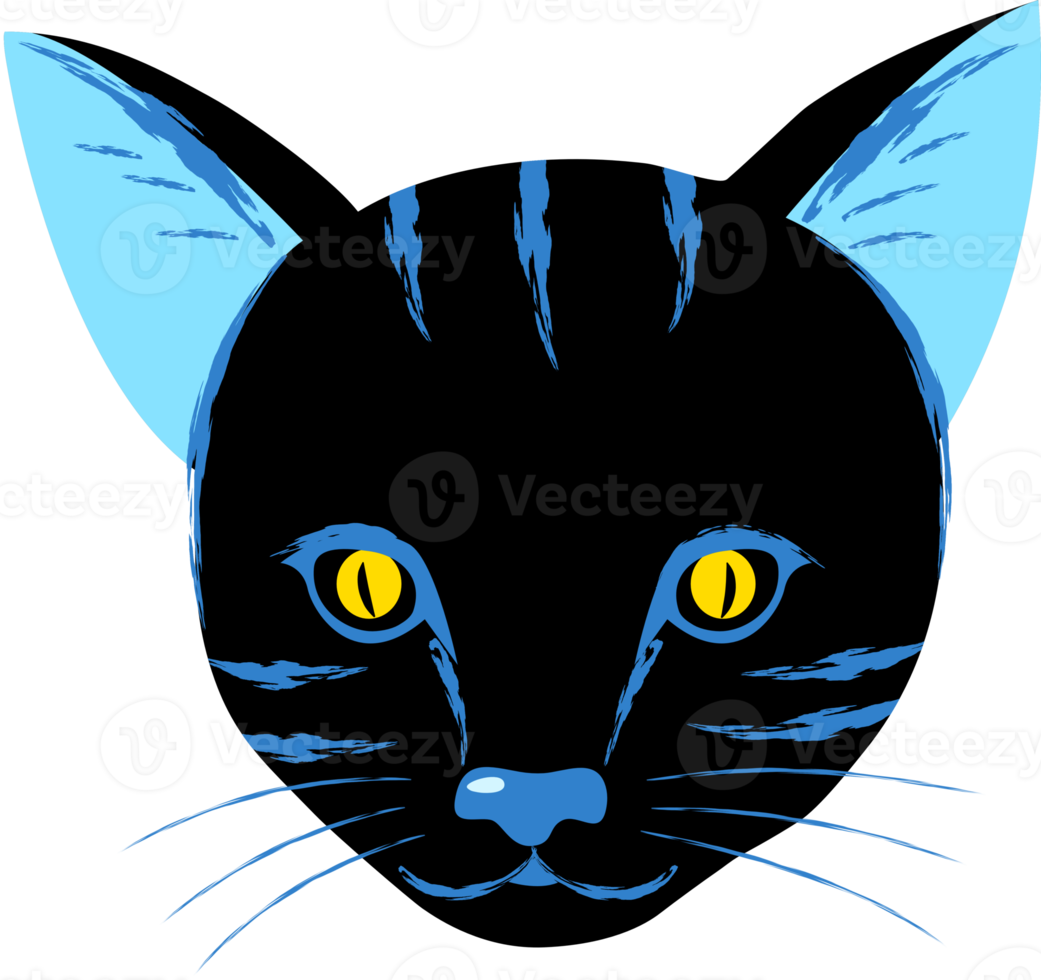 testa di strano colore gatto clipart. png