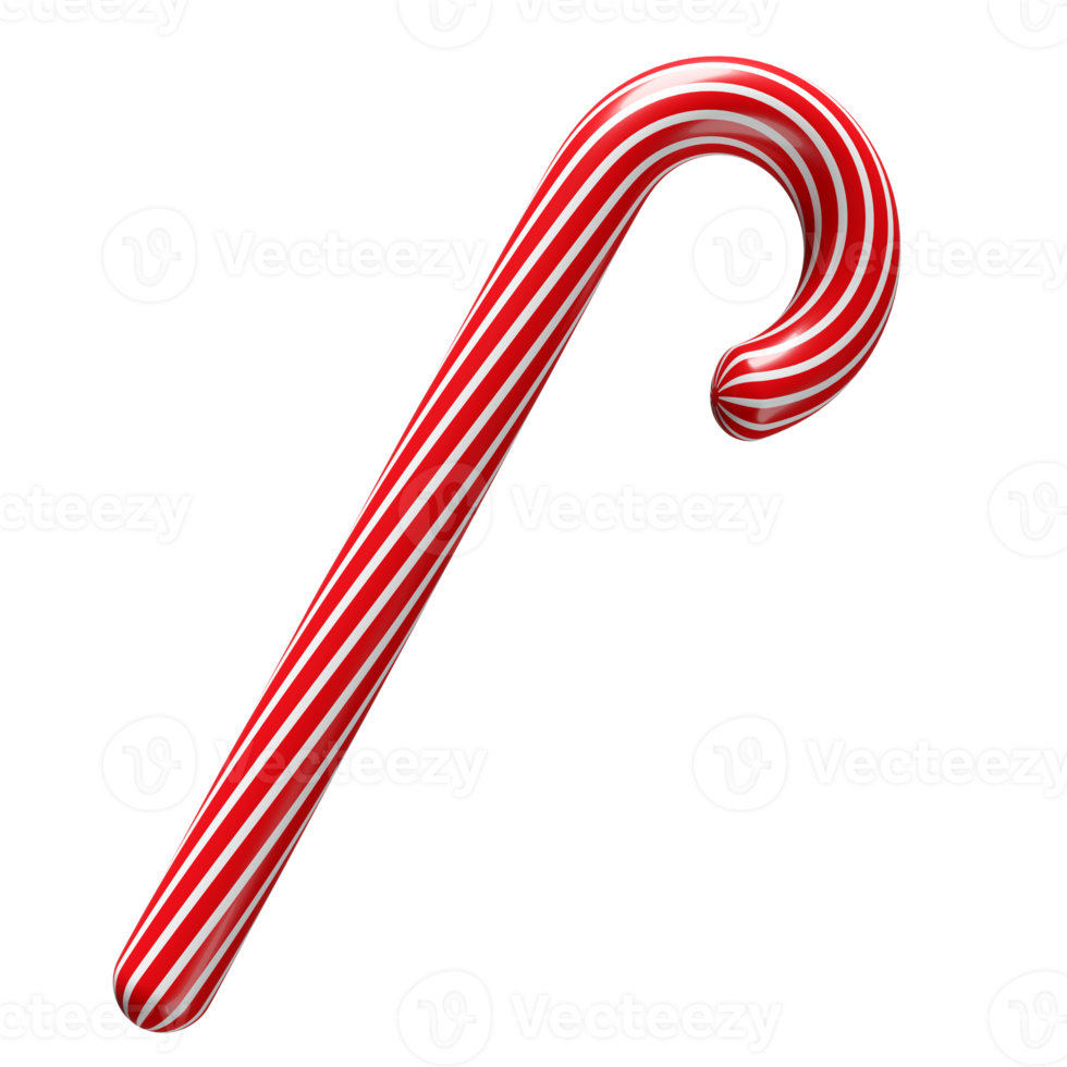 3d Xmas candy cane stick isolated, website, poster or Happiness cards, Christmas banner, festive New Year, 3d illustration render png