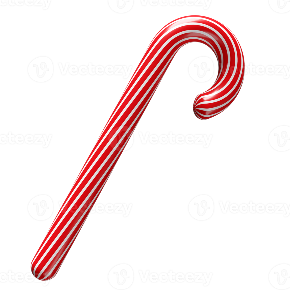 3D-Weihnachtszuckerstange isoliert, Website, Poster oder Glückskarten, Weihnachtsbanner, festliches neues Jahr, 3D-Illustration rendern png