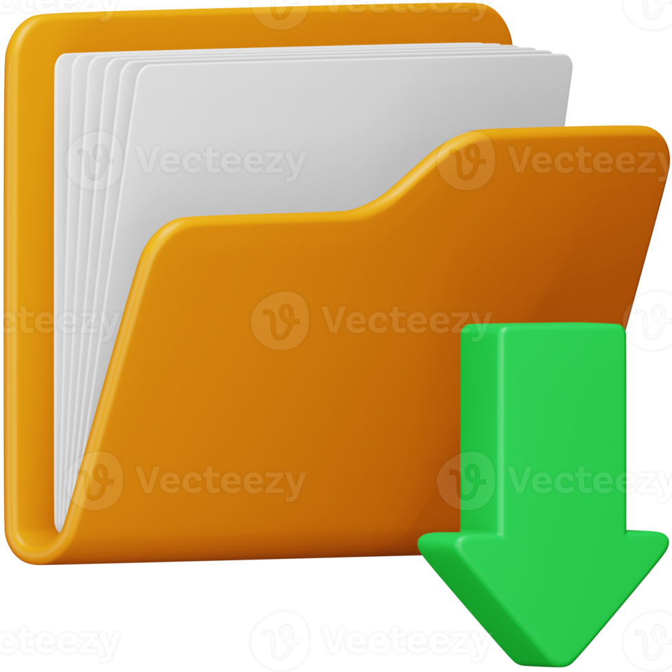 dossier de téléchargement icône isométrique de rendu 3d. png