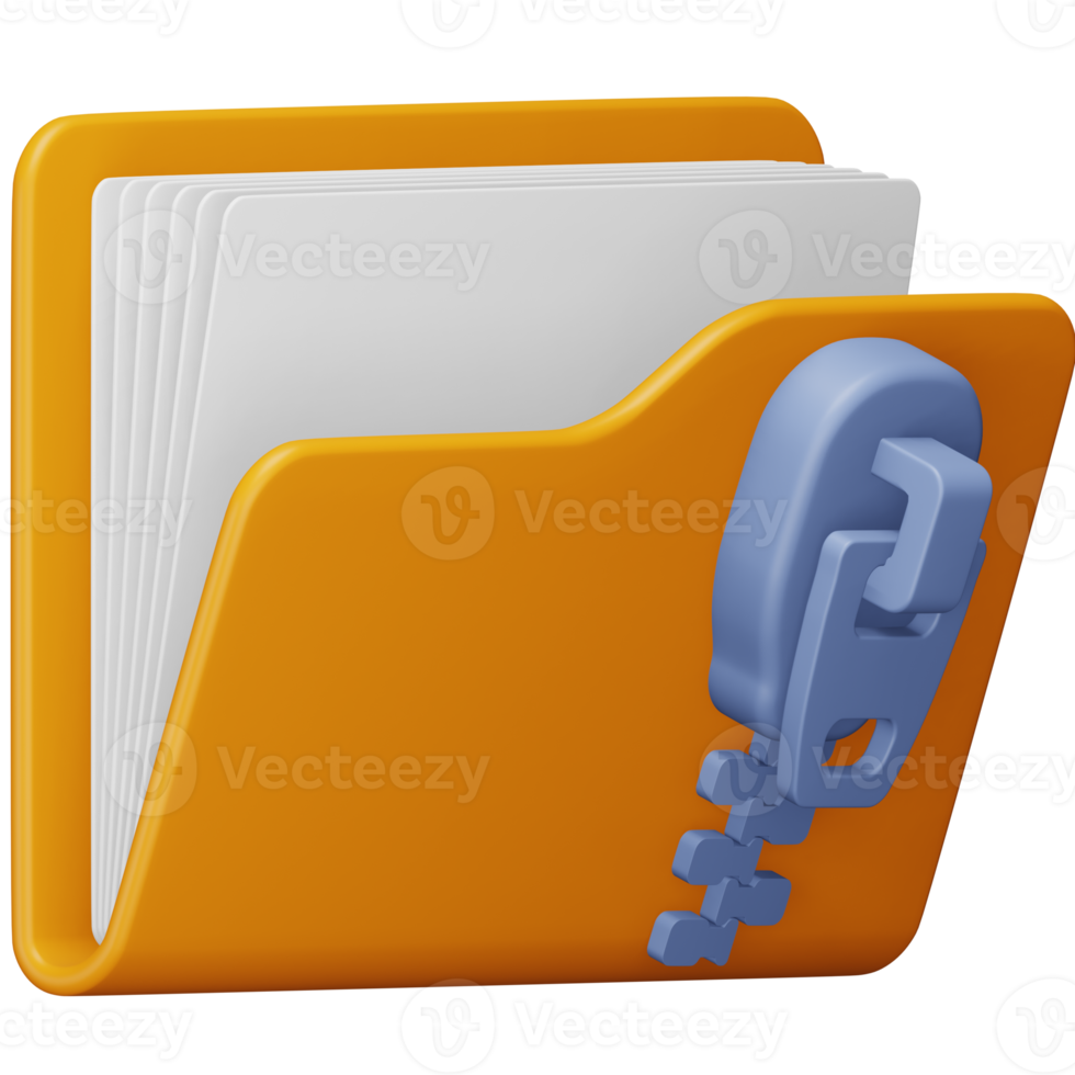 Free Zip folder 3d rendering isometric icon. 15072063 PNG with Transparent Background
