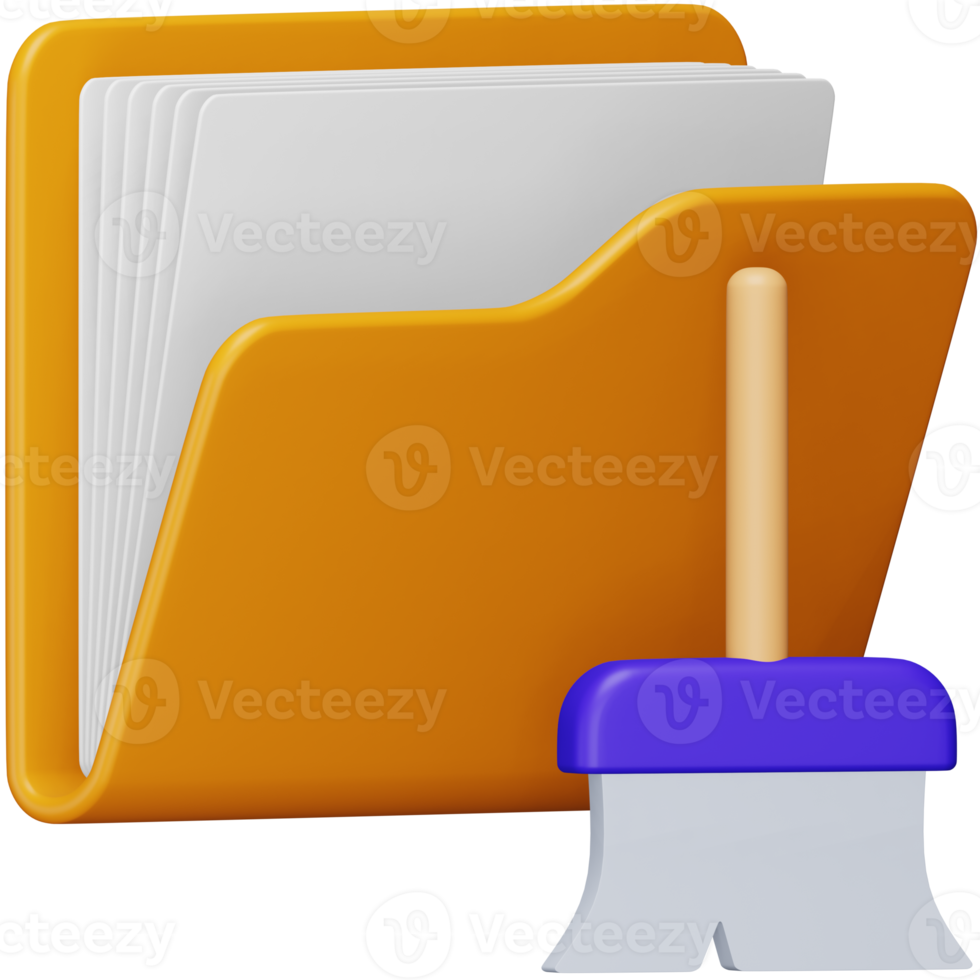 Clean folder 3d rendering isometric icon. png