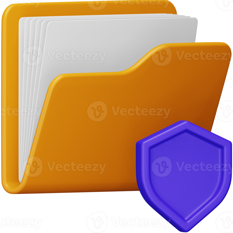 Folder security 3d rendering isometric icon. png