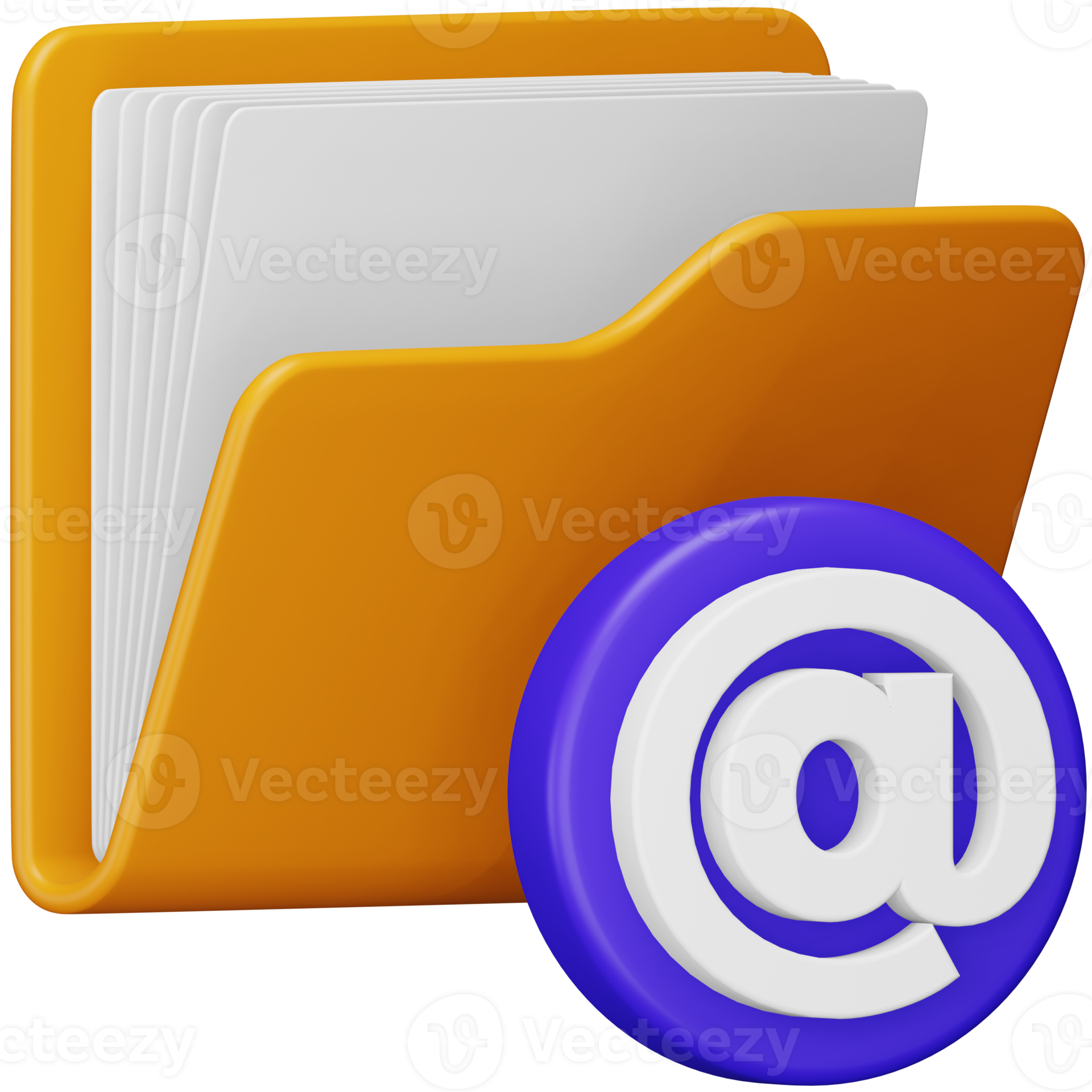Email folder 3d rendering isometric icon. 15072075 PNG