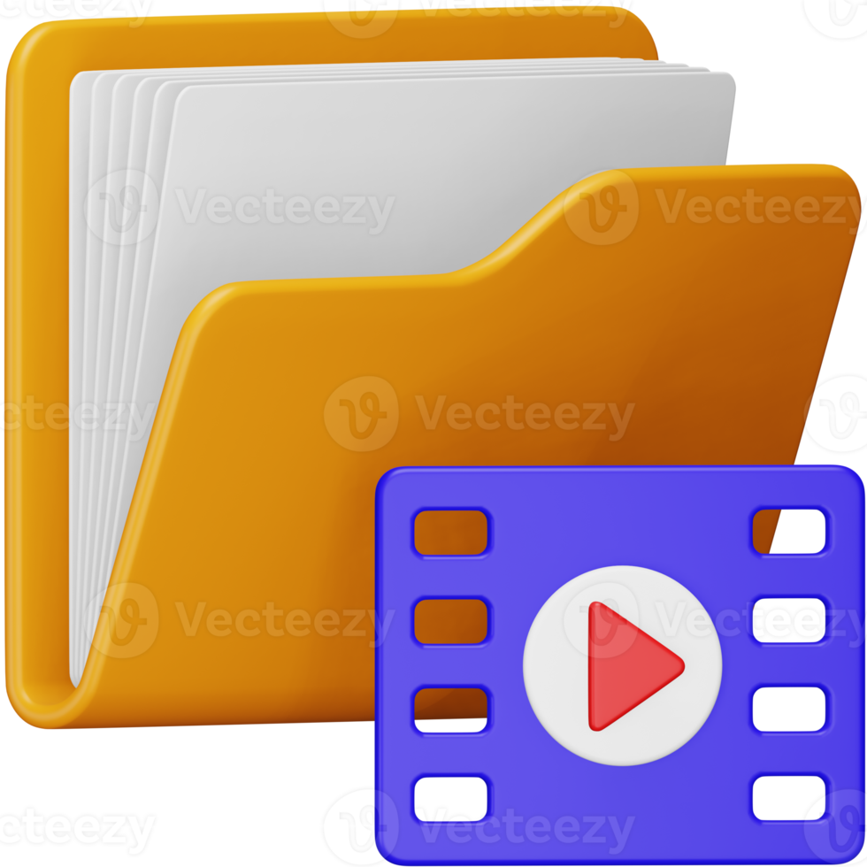 Videos folder 3d rendering isometric icon. png