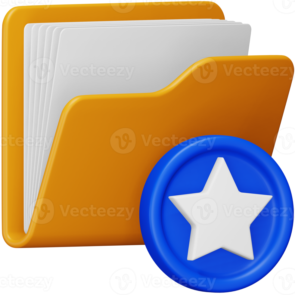 Favorite folder 3d rendering isometric icon. png