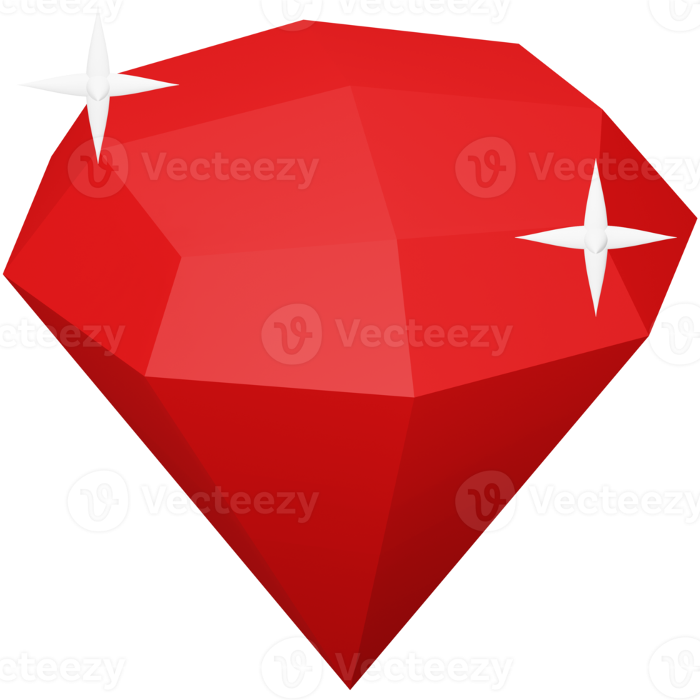 Diamond 3d rendering isometric icon. png