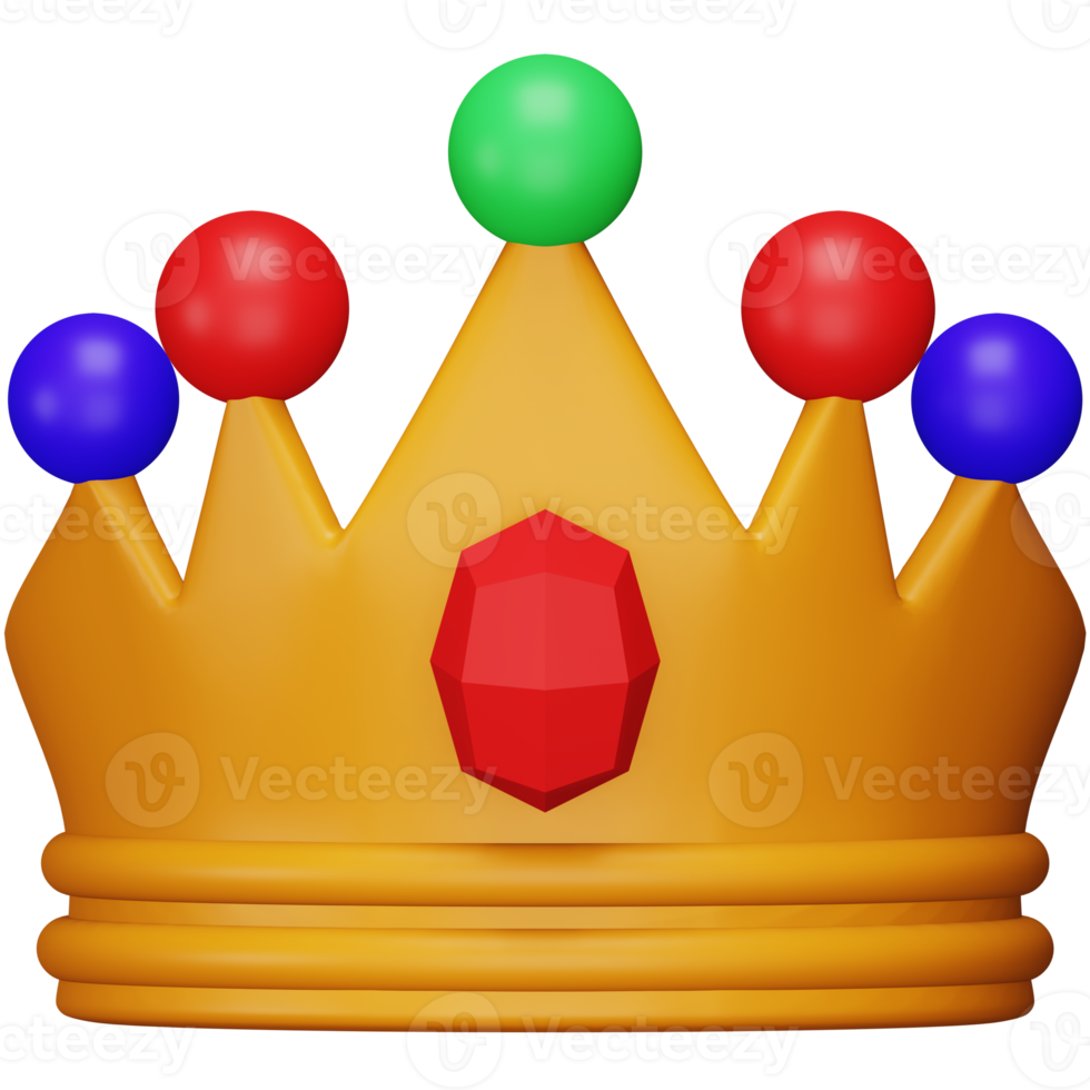 Crown 3d rendering isometric icon. png