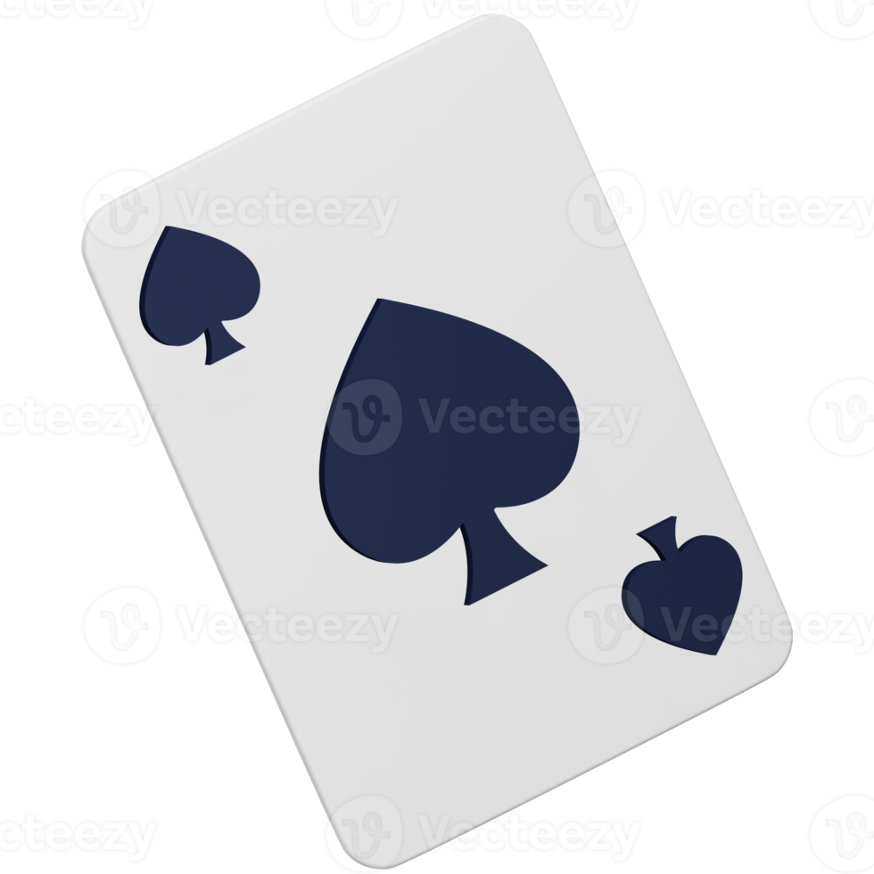 Spade Poker Spielkarte 3D-Rendering isometrisches Symbol. png