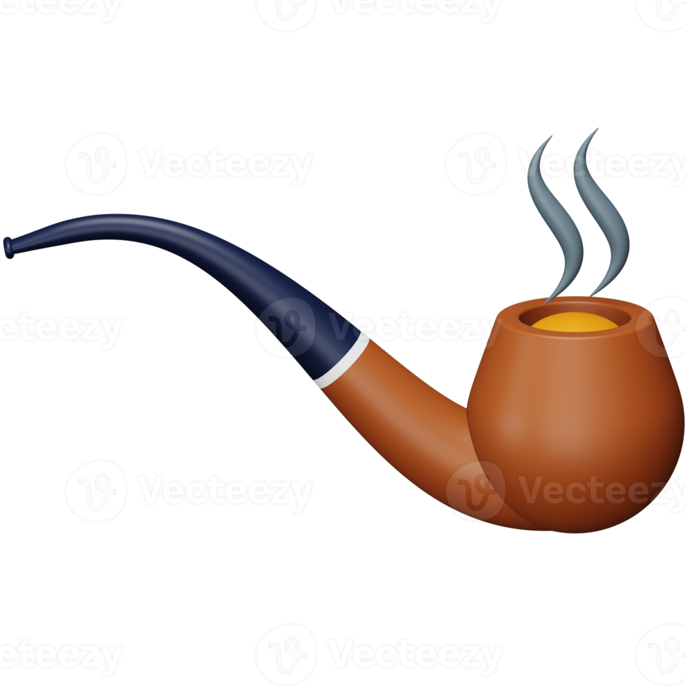 Smoking pipe 3d rendering isometric icon. png