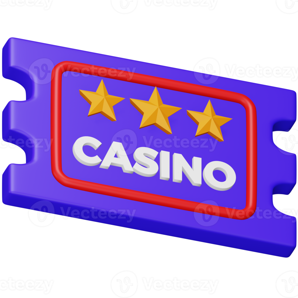 Casino ticket 3d rendering isometric icon. png